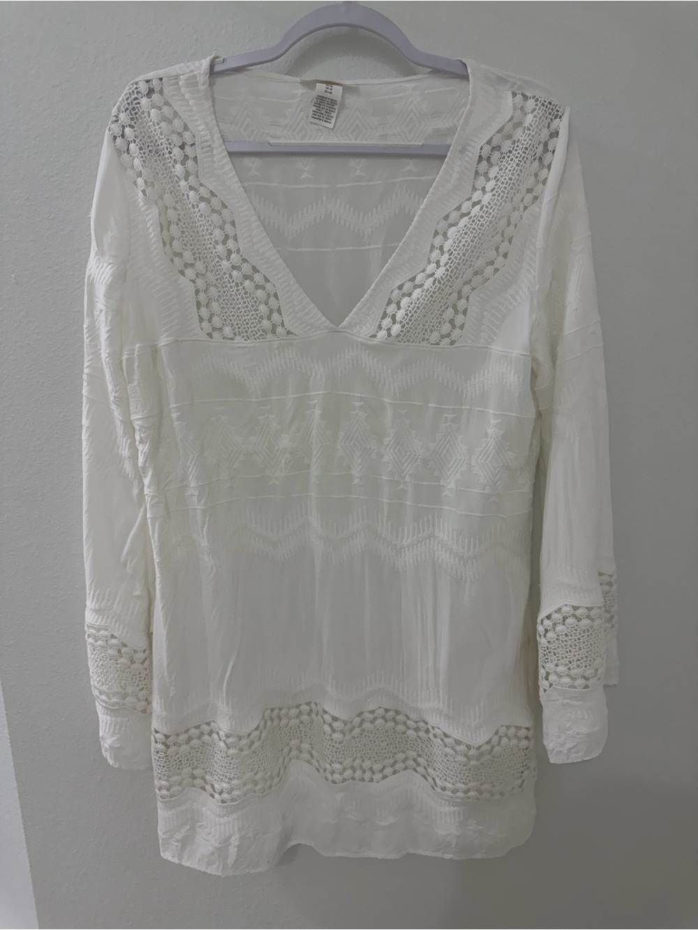 LaBlanca Women's White Crochet Trim Swim Coverup